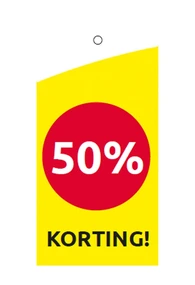 50% KORTING KAARTJE PRIVATE LABEL